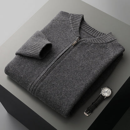 Mens Pure Wool Knitted Cardigan