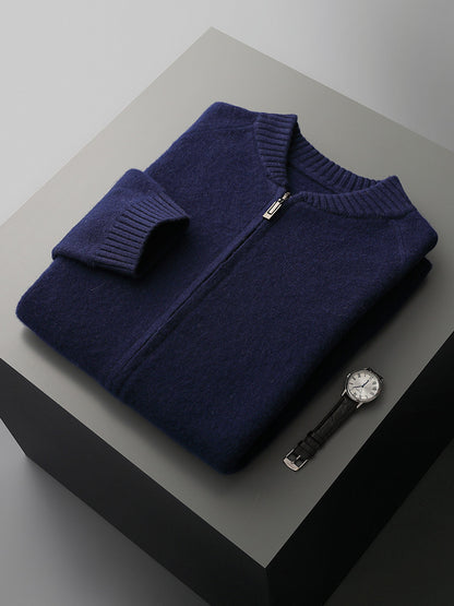 Mens Pure Wool Knitted Cardigan