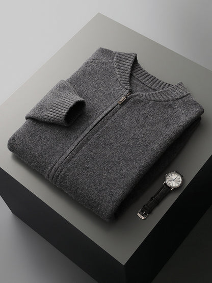 Mens Pure Wool Knitted Cardigan