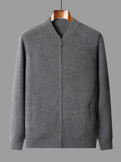 Mens Pure Wool Knitted Cardigan