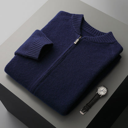Mens Pure Wool Knitted Cardigan