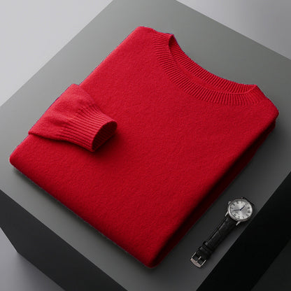 Mens Pure Wool Round Neck Sweater