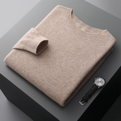 Mens Pure Wool Round Neck Sweater