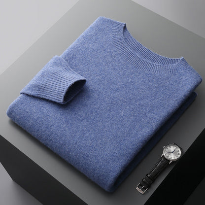 Mens Pure Wool Round Neck Sweater