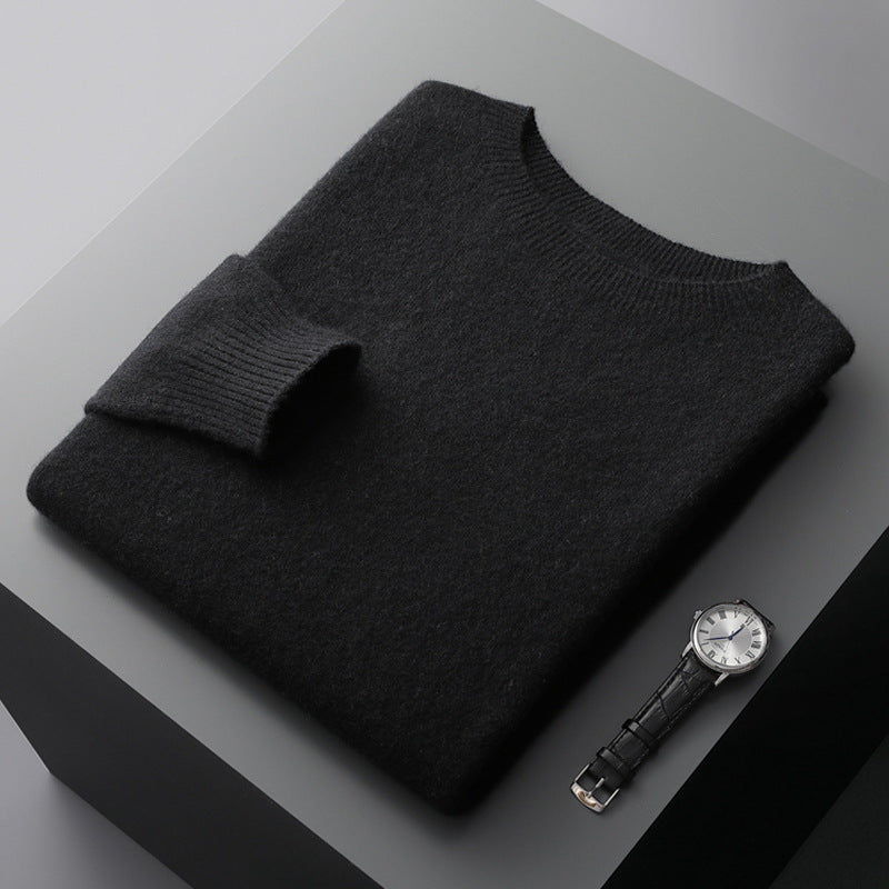 Mens Pure Wool Round Neck Sweater