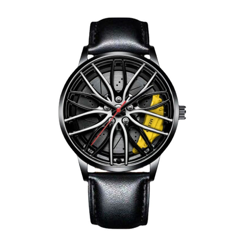 Mens Quartz Watch with Leather Strap