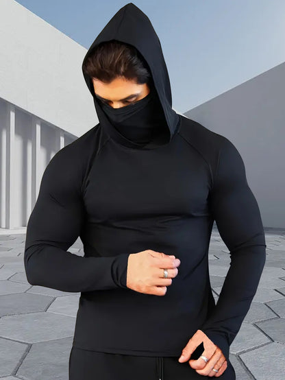 Mens Quick Dry Fishing Sun Protection Hooded Shirt