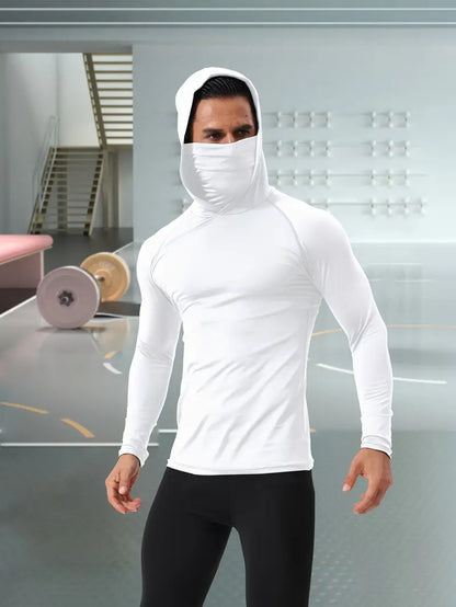 Mens Quick Dry Fishing Sun Protection Hooded Shirt