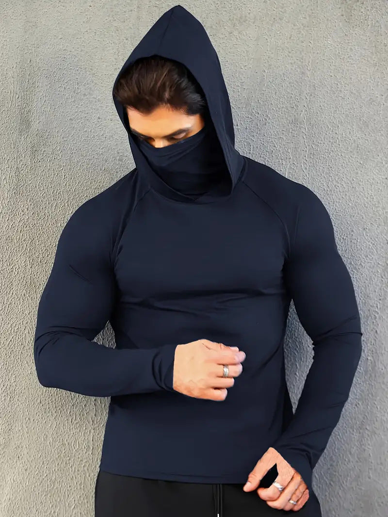 Mens Quick Dry Fishing Sun Protection Hooded Shirt