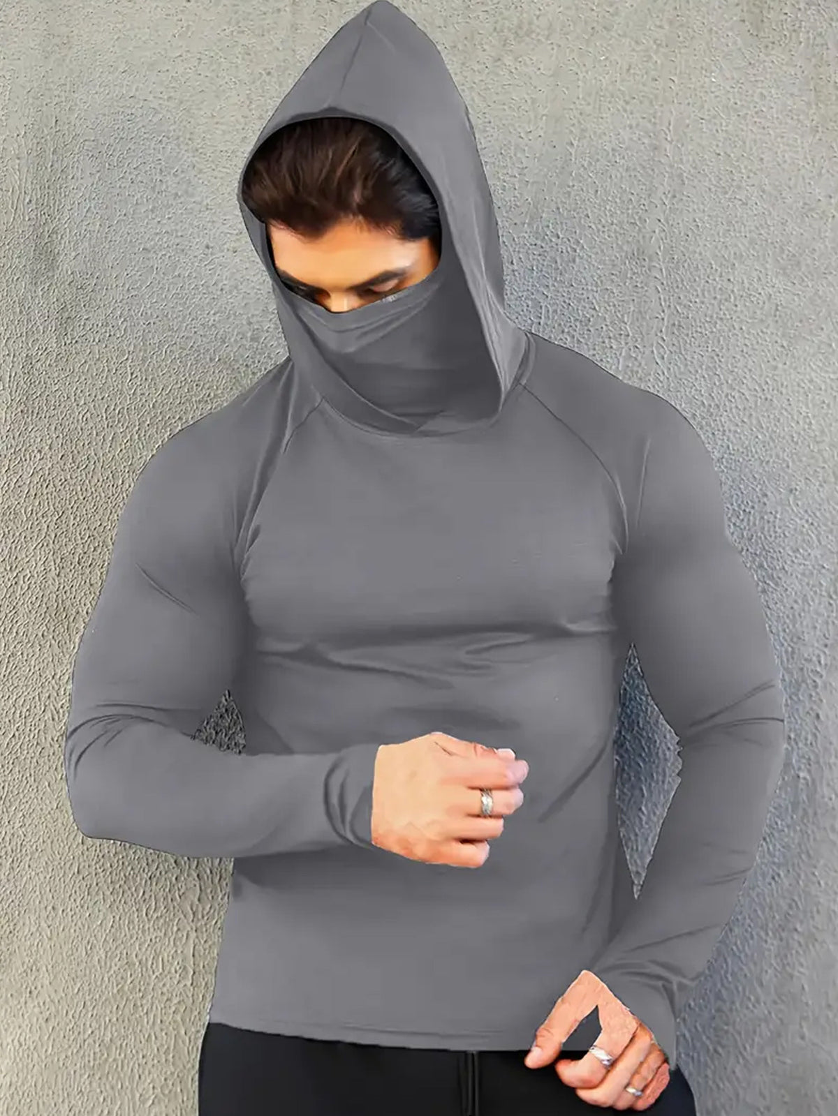 Mens Quick Dry Fishing Sun Protection Hooded Shirt