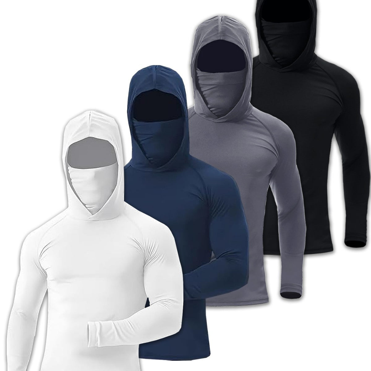 Mens Quick Dry Fishing Sun Protection Hooded Shirt