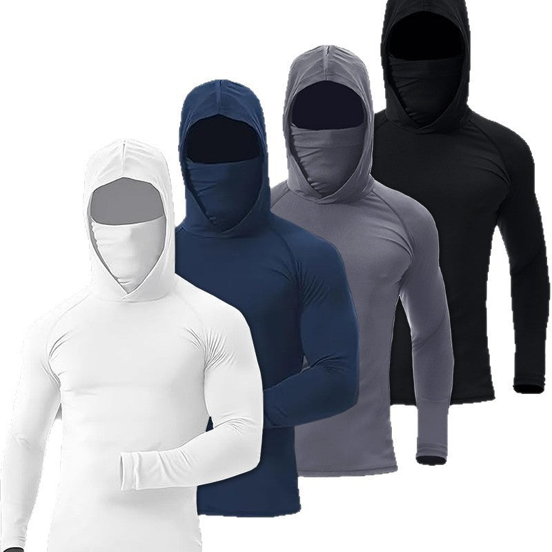 Mens Quick Dry Fishing Sun Protection Hooded Shirt