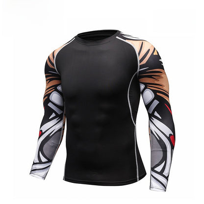 Mens Quick Dry Fitness Long Sleeve T-Shirt