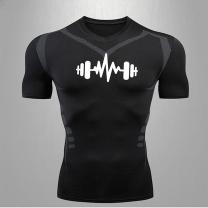 Mens Quick Dry Fitness T-Shirt High Elastic Sportswear