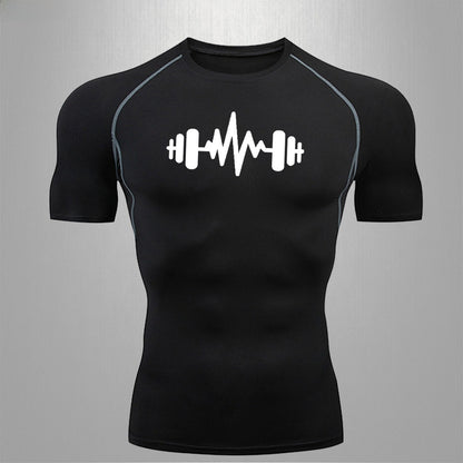 Mens Quick Dry Fitness T-Shirt High Elastic Sportswear