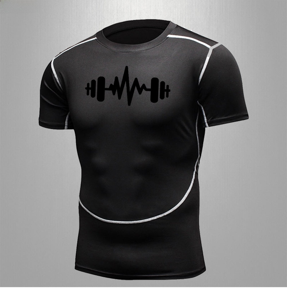 Mens Quick Dry Fitness T-Shirt High Elastic Sportswear
