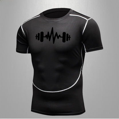 Mens Quick Dry Fitness T-Shirt High Elastic Sportswear