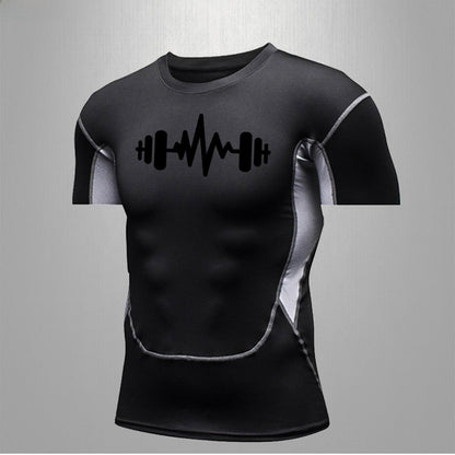 Mens Quick Dry Fitness T-Shirt High Elastic Sportswear