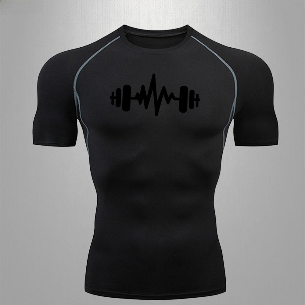 Mens Quick Dry Fitness T-Shirt High Elastic Sportswear