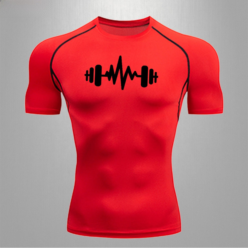 Mens Quick Dry Fitness T-Shirt High Elastic Sportswear