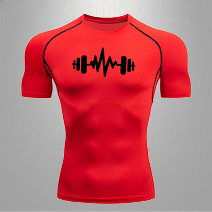 Mens Quick Dry Fitness T-Shirt High Elastic Sportswear
