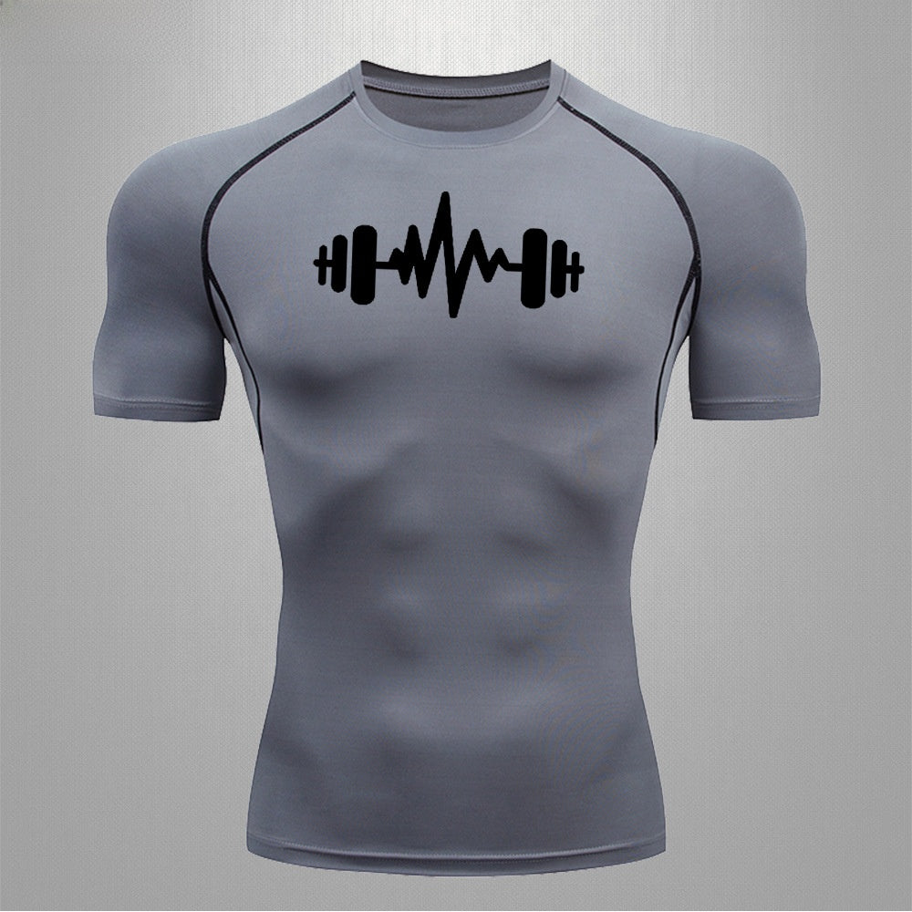 Mens Quick Dry Fitness T-Shirt High Elastic Sportswear