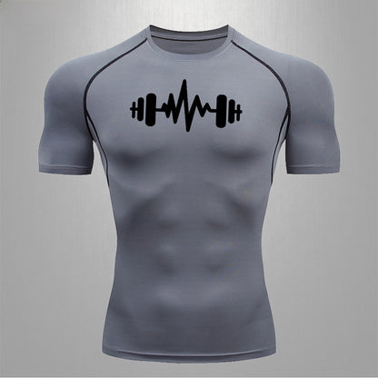 Mens Quick Dry Fitness T-Shirt High Elastic Sportswear