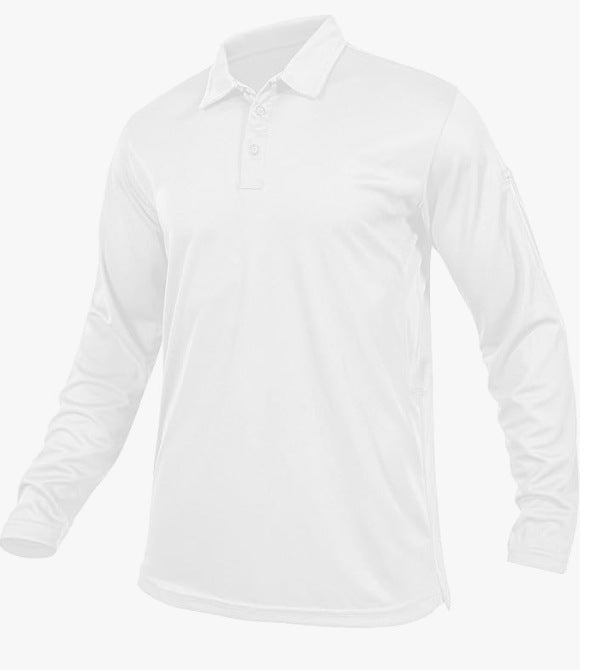 Mens Quick-Dry Long Sleeve Polo Shirt