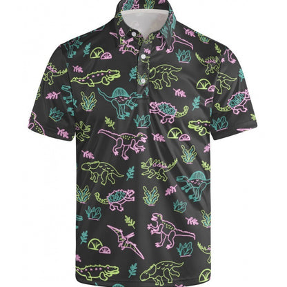 Mens Quick-Dry Marine Print Polo Shirt