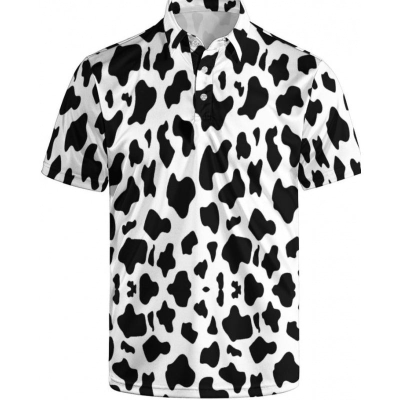 Mens Quick-Dry Marine Print Polo Shirt