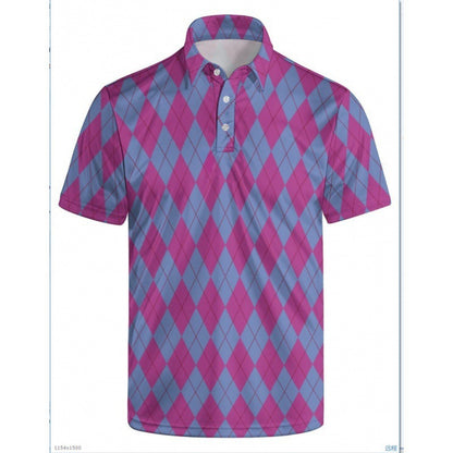 Mens Quick-Dry Marine Print Polo Shirt