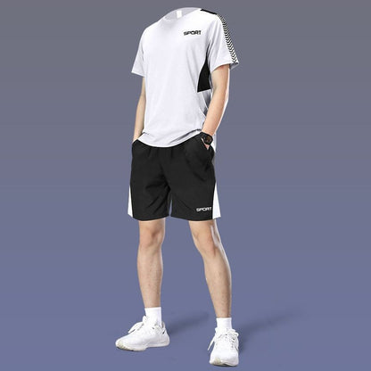 Mens Quick-Dry Sports Shorts and T-Shirt Set