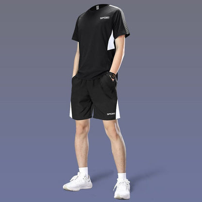 Mens Quick-Dry Sports Shorts and T-Shirt Set