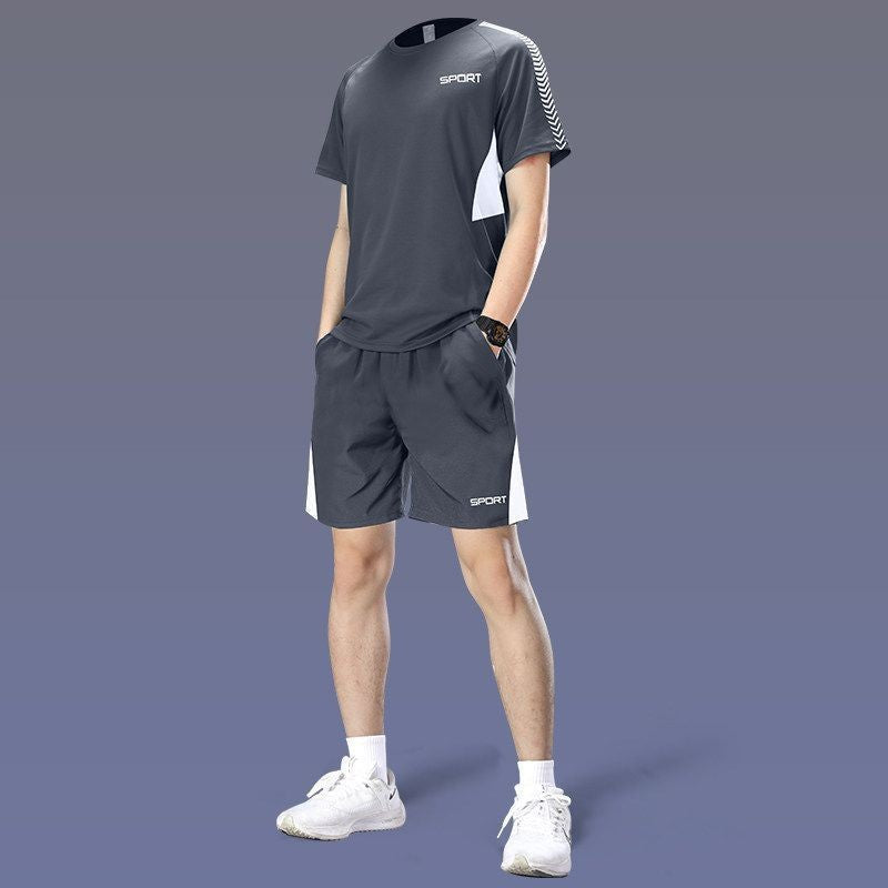 Mens Quick-Dry Sports Shorts and T-Shirt Set