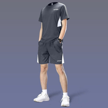 Mens Quick-Dry Sports Shorts and T-Shirt Set