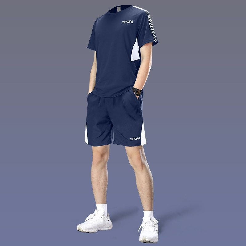 Mens Quick-Dry Sports Shorts and T-Shirt Set