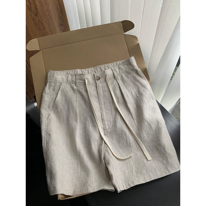Mens Ramie Casual Shorts