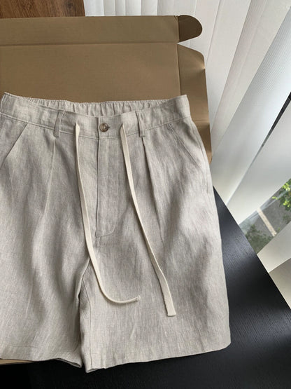 Mens Ramie Casual Shorts