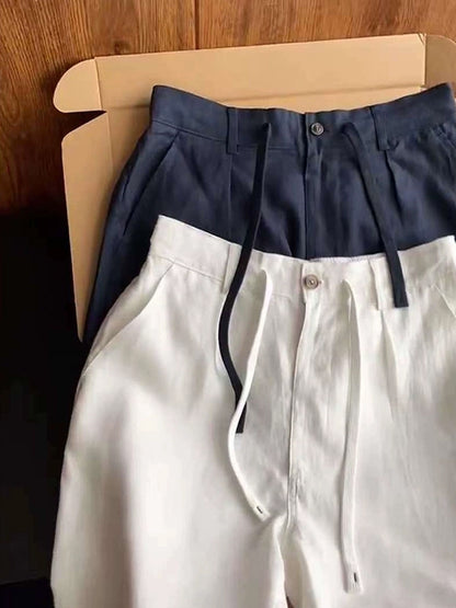 Mens Ramie Casual Shorts