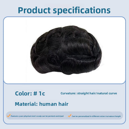 Mens Realistic Hairpiece Breathable PU Base