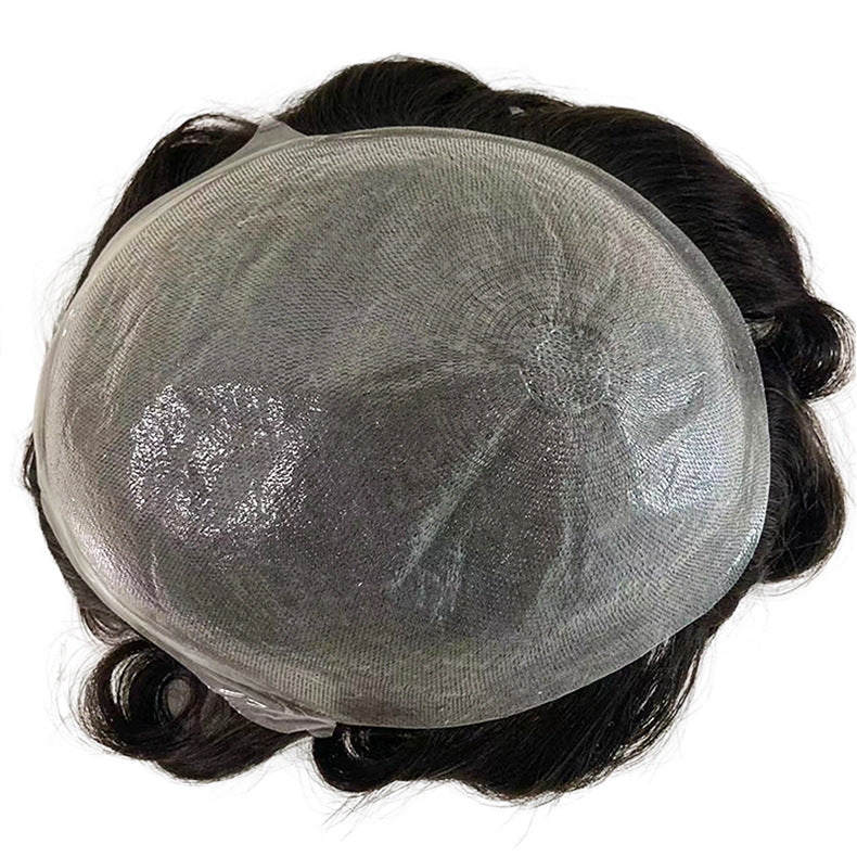 Mens Realistic Hairpiece Breathable PU Base