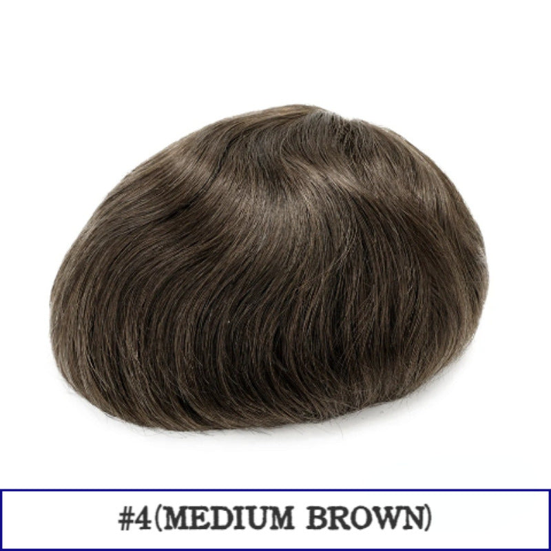 Mens Realistic Hairpiece Breathable PU Base