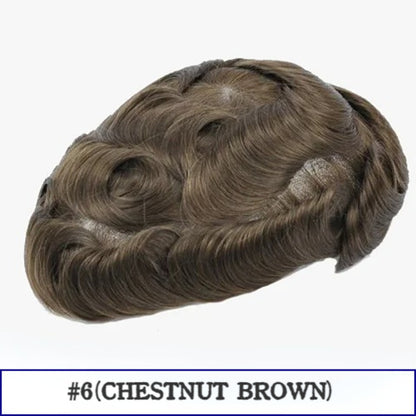 Mens Realistic Hairpiece Breathable PU Base