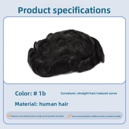Mens Realistic Hairpiece Breathable PU Base