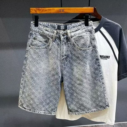 Mens Retro Distressed Denim Shorts
