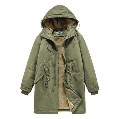 Mens Retro Hooded Cotton Winter Coat