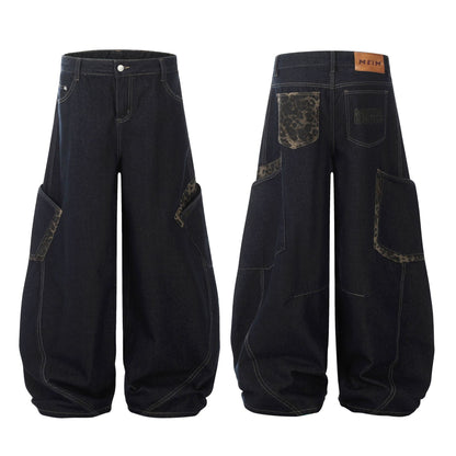 Mens Retro Loose Fit Denim Jeans