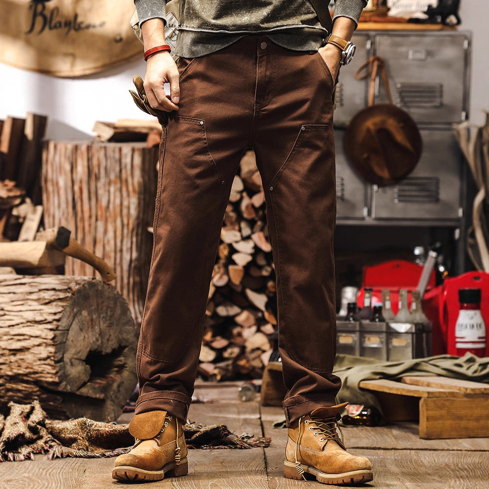 Mens Retro Loose Fit Denim Pants