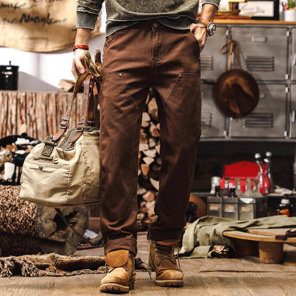 Mens Retro Loose Fit Denim Pants