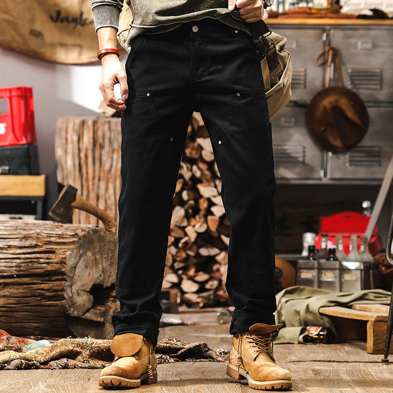 Mens Retro Loose Fit Denim Pants